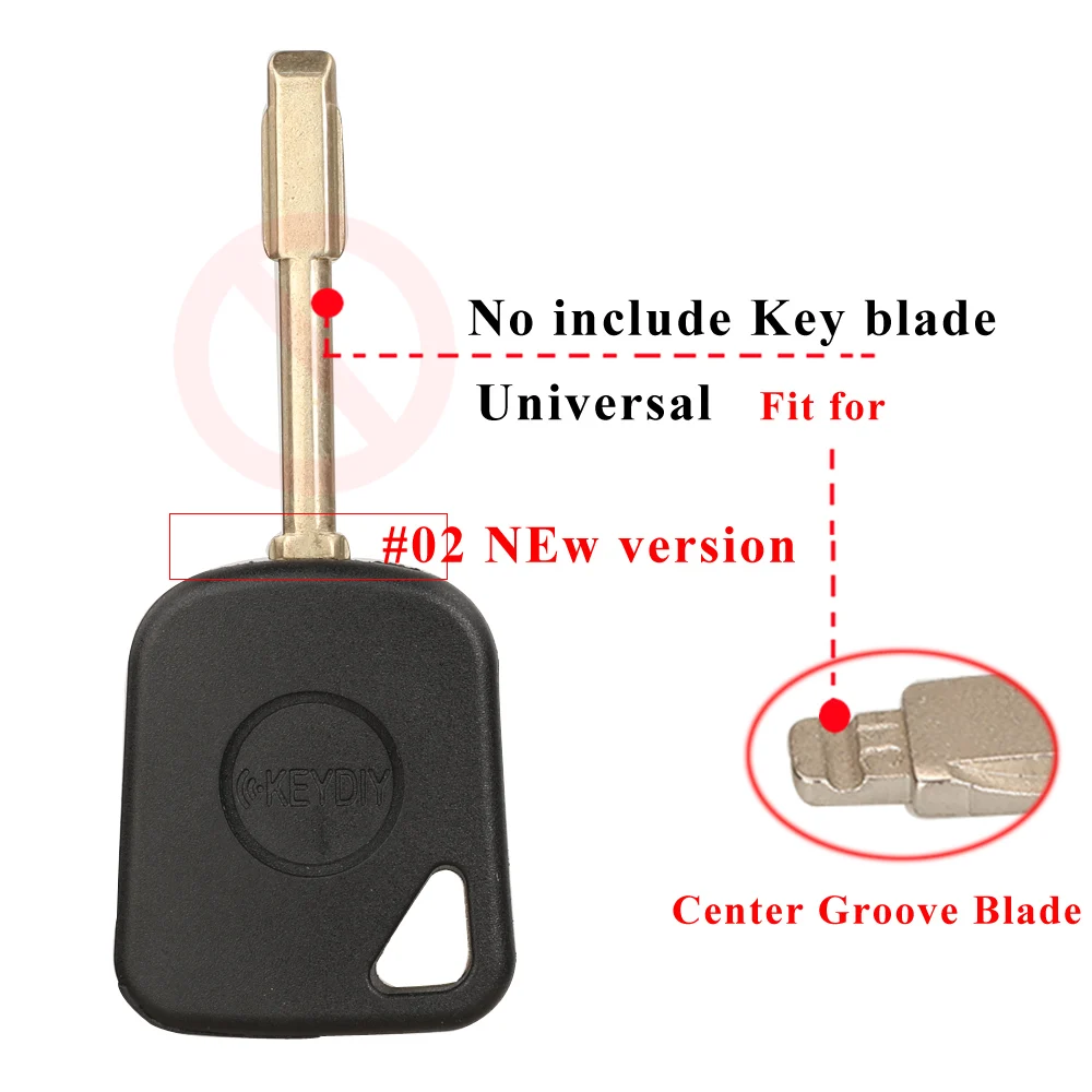 Jingyuqin 10 Stück NEUE Original Universal KEYDIY Transponder Auto Schlüsselanhänger Shell # 02Version Hülle für KD VVDI Schlüsselkopf