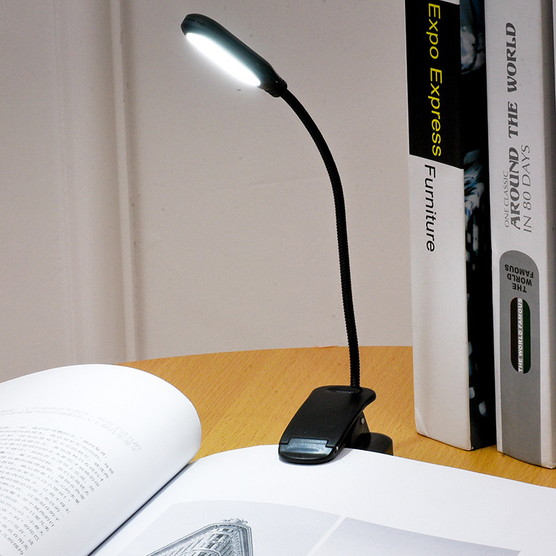 Luz LED de lectura de libros, Mini lámpara de lectura, luz de lectura en la cama, cuidado de los ojos, herramientas de lectura brillantes ajustables para niños, regalo