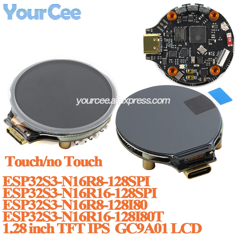 Módulo de pantalla TFT de 1,28 pulgadas, placa LCD colorida redonda IPS de 1,28 pulgadas, GC9A01 Touch 240x240 SPI 240*240 ESP32S3 ESP32S3-N16R8