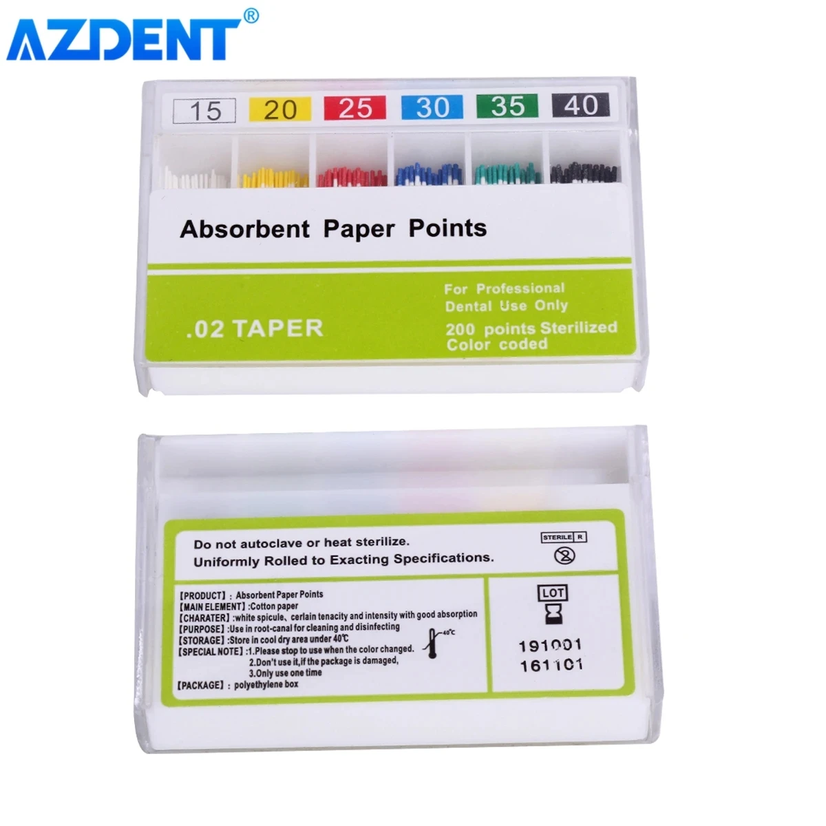 AZDENT Nha Khoa Giấy Thấm Điểm Hấp Thụ Độ Ẩm Giấy Đầu Côn 0.02 0.04 0.06 F1 F2 F3 Nha Khoa Vật Tư Tiêu Hao Nào