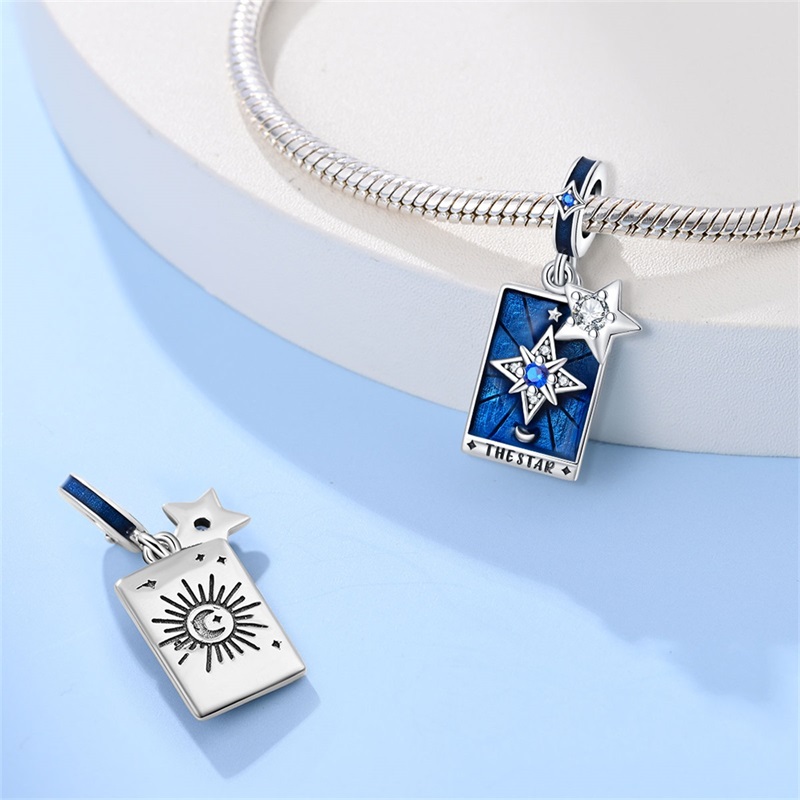 925 prata esterlina clássico sol lua estrelas tarot mágico encantos pingentes para mulher caber 925 pulseiras originais jóias diy