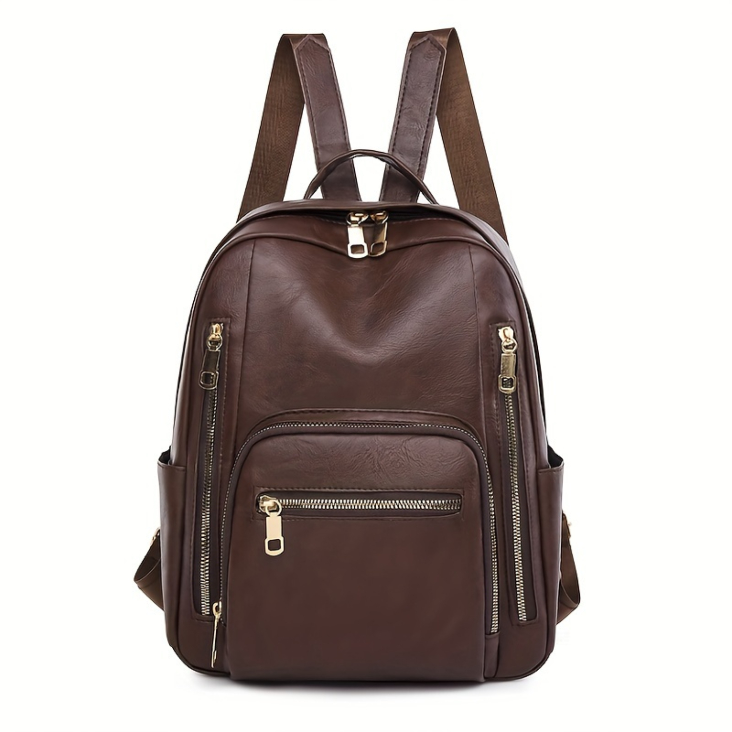 Mochila retro de cuero PU para viajes y escuela al aire libre