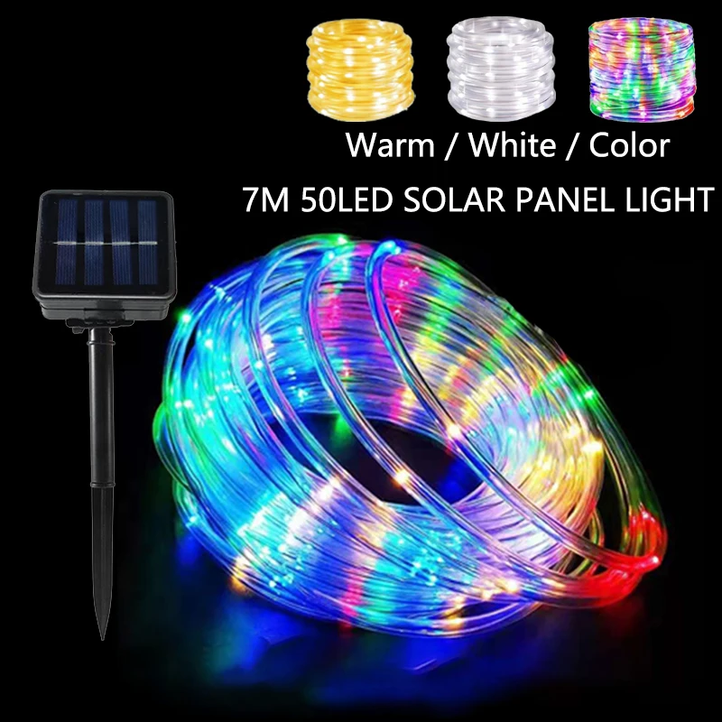 Solar led string luz ao ar livre à prova dwaterproof água jardim decorações de natal 2024 festão luzes guirlanda de casamento corda solar lâmpada de fadas