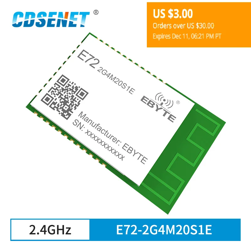 CC2652P ZigBee Blau-zahn Multi-protokoll 2,4 GHz SMD Wireless SoC Modul 20dBm Transceiver Empfänger PCB Antenne E72-2G4M20S1E