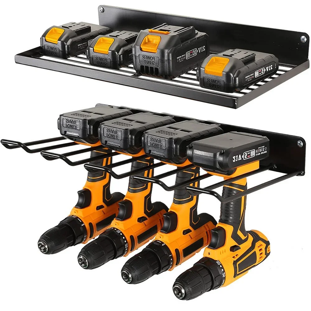 2-pack elektrisch gereedschap wandmontage houder zware pegboard muuropslag gereedschapset boorschroevendraaier opbergrek voor werkplaats/garage