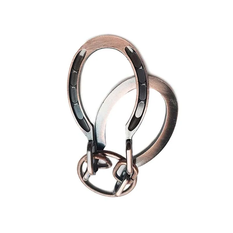 Horseshoe Lock (สีน้ําตาล) 3D โลหะปริศนาสมอง Teaser แหวนกําจัดผู้ใหญ่เด็ก IQ Challenge เกมเก่าล็อค Shackles Solution ปัญญา