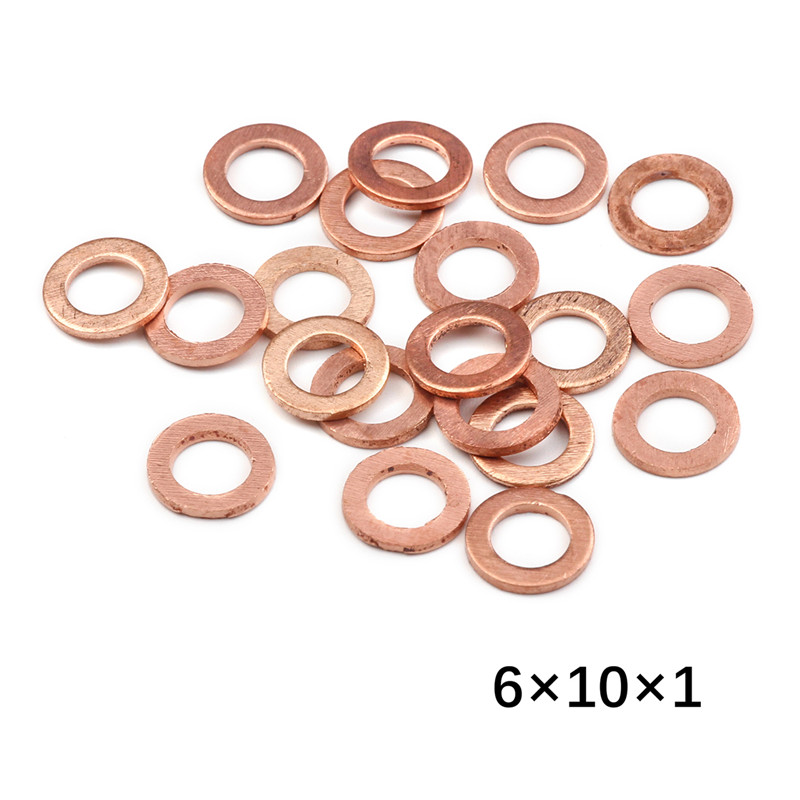 10/20/50 Con Đồng Nguyên Khối Máy Giặt Bằng Phẳng Vòng Đệm Hút Bùn Inox Cắm Dầu Dấu Phụ Kiện 10X14X1MM Rửa Siêu Tốc Phần Cứng Phụ Kiện