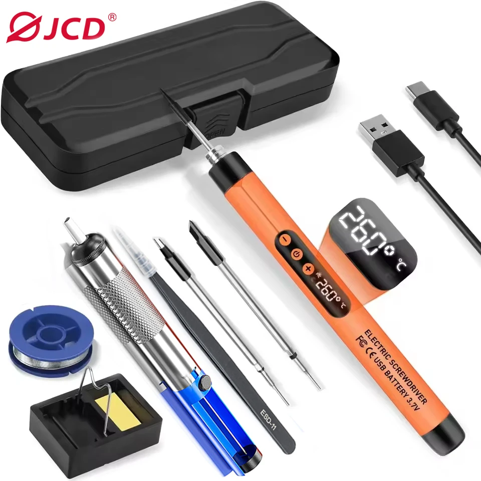 USB Soldering iron Rechargeable lithium battery 300-450 ° C 1000mAh Wireless Soldering iron Set Outdoor Portable Welding Tools