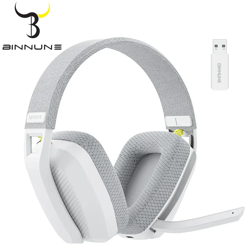 BINNUNE BW06 2,4 GHz Bluetooth-Headsets Gamer mit Mikrofon Drahtloser Gaming-Kopfhörer mit Mikrofon für PS5 PS4 PC Mac Playstation