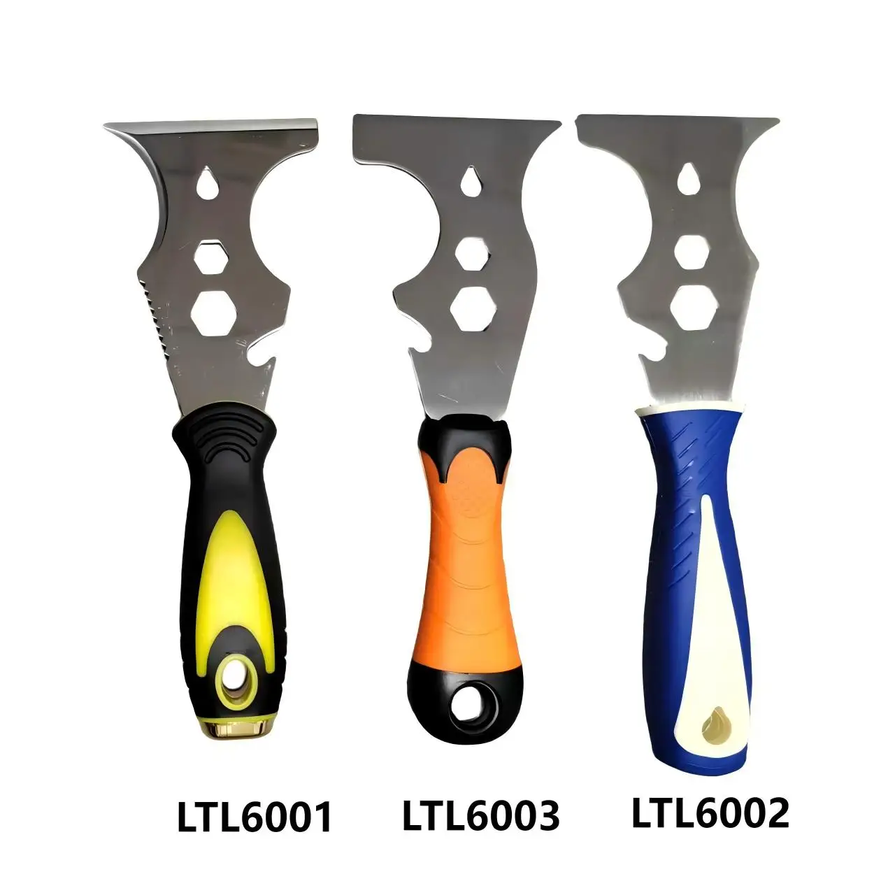 LiTuiLi-cuchillo de masilla multiusos 15 en 1, raspador de pintura de acero inoxidable, herramienta de construcción para papel tapiz, abrelatas, bricolaje en el hogar