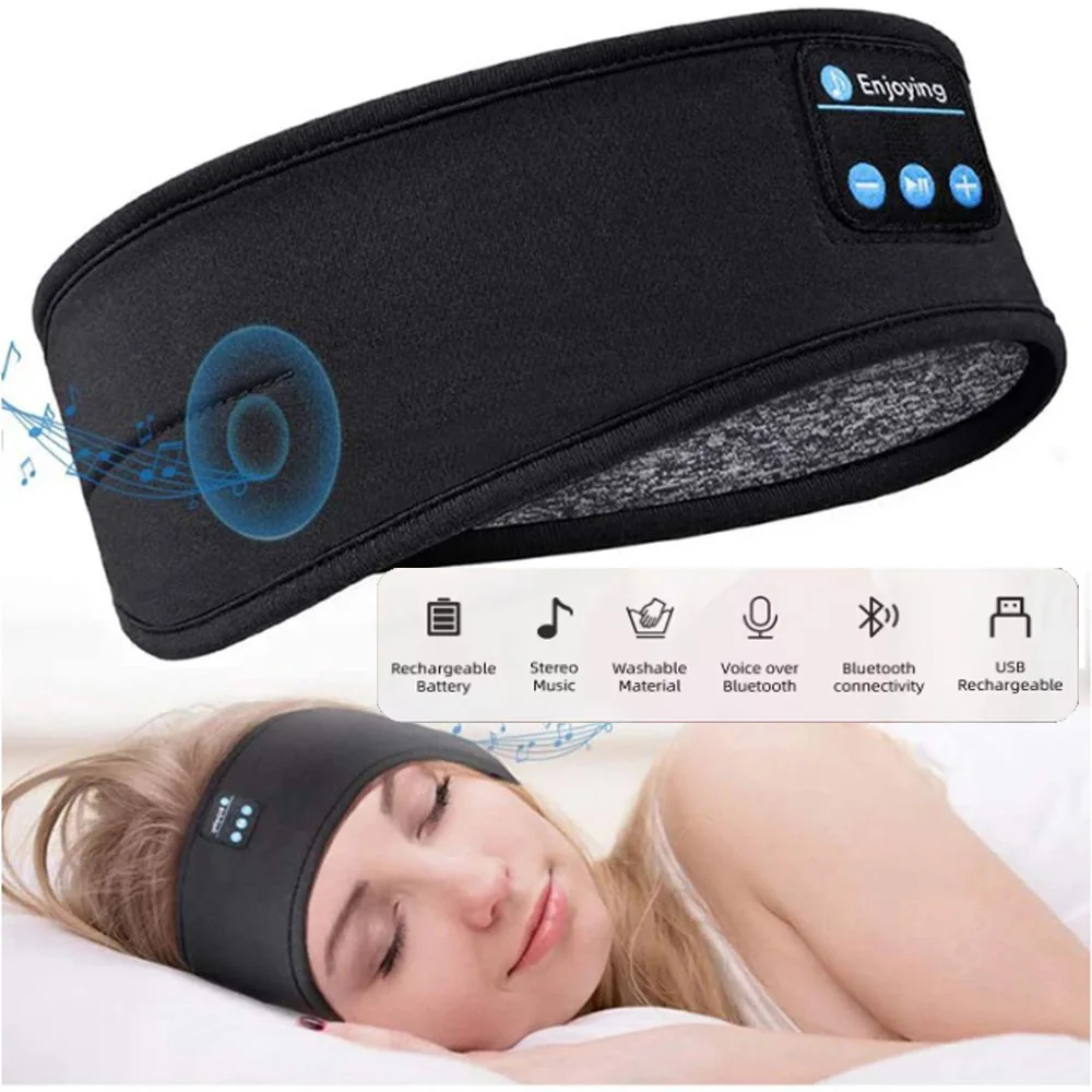 Draadloze Bluetooth Slapen Hoofdband Fone Oortelefoon Sport Zweetband Slaapband Headset Muziek Zacht Elastisch Oogmasker Hoofdtelefoon