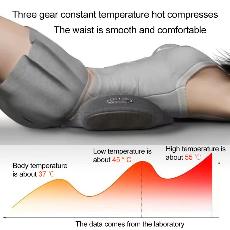 เอวหมอนเตียงนอนเอวแผ่นป้องกันไฟฟ้านวดนอนเอวแบนปวดเอวสนับสนุนความร้อน Vibrating Sleep Pad