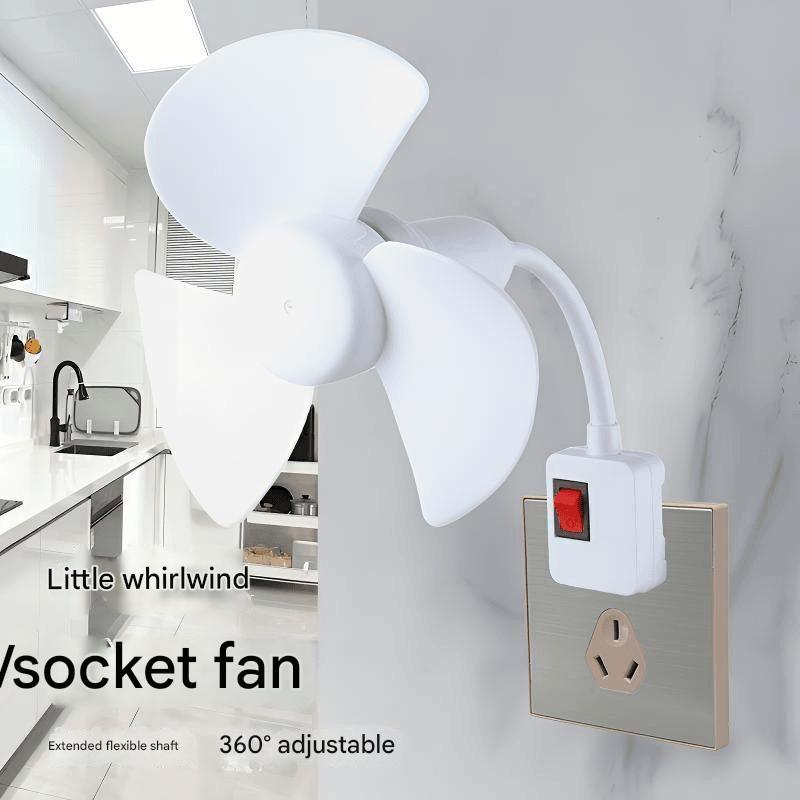 Neue drei-stecker integrierte kleine ventilator küche schlafzimmer hause kreative kleine wirbelwind steckdose fan beleuchtung leuchte