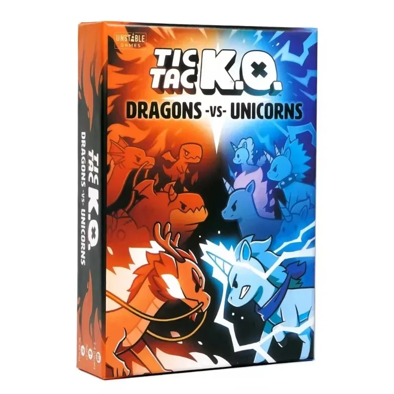 Juegos inestables Juego básico Happy Little Dinosaurs Sabotación competitiva Juego de cartas divertido Expansión de 5-6 jugadores Tic Tac K.O. : Dragones