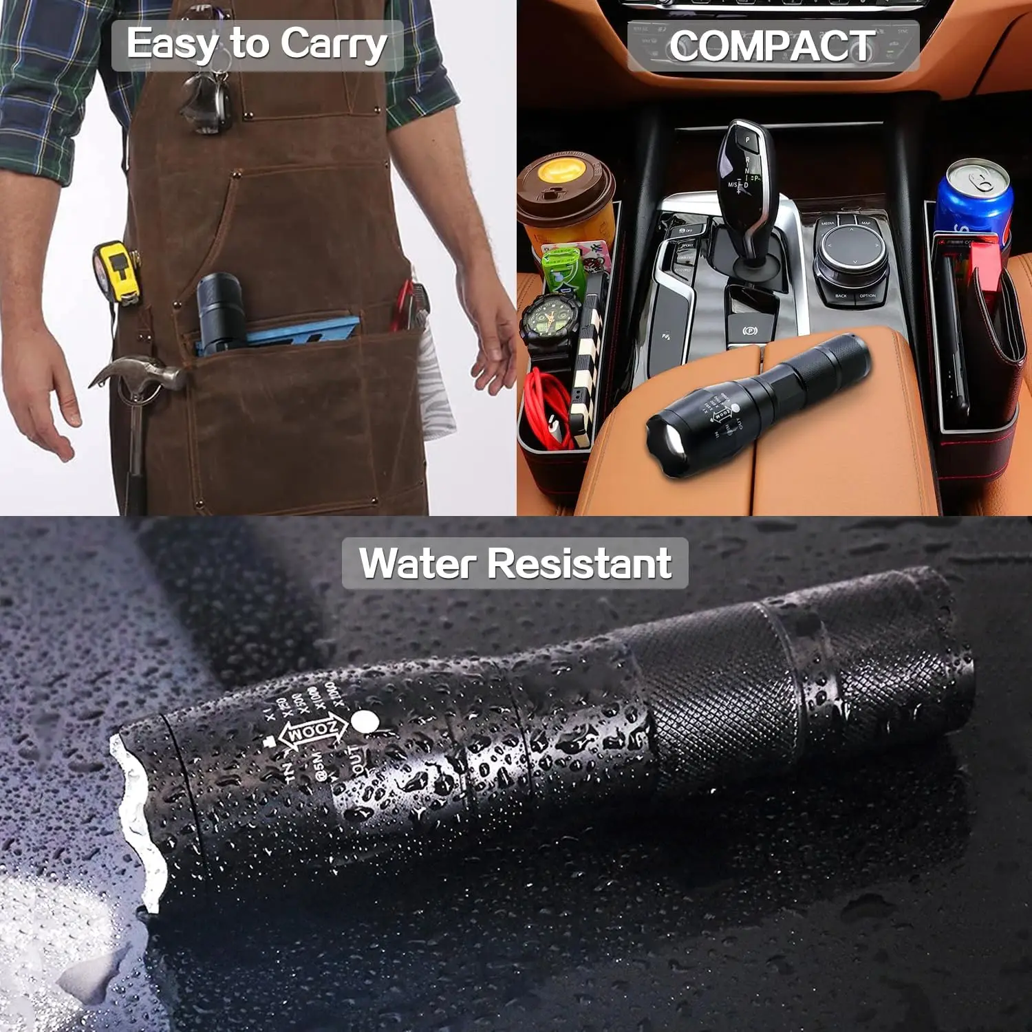 Multicolor 4 Colors in 1 LED White Red Blue Green Blue Light 4 Modes Zoomable Flashlight Red Torch Rechargeable Flashlights