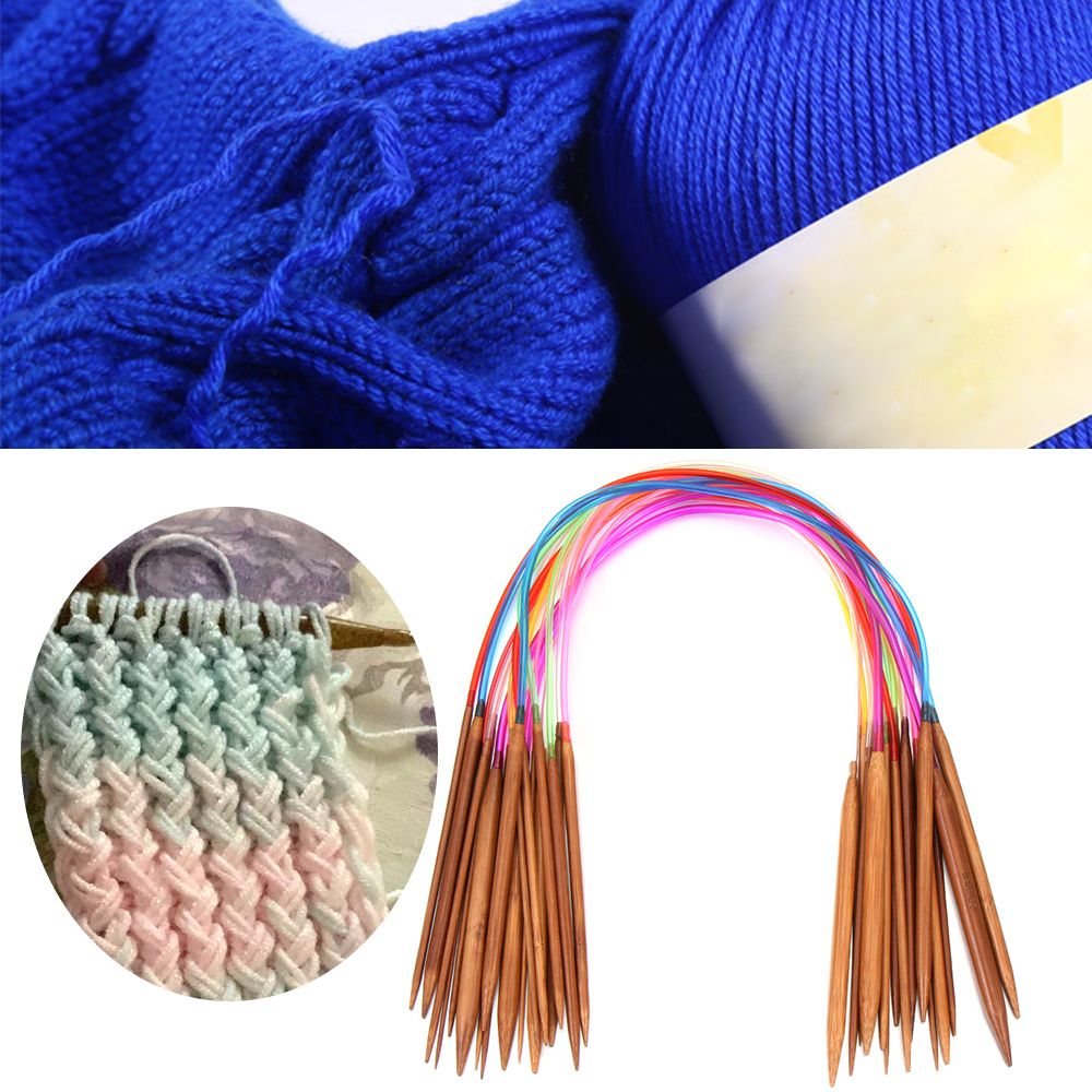 18 размеров/комплект, бамбуковые круговые спицы для вязания