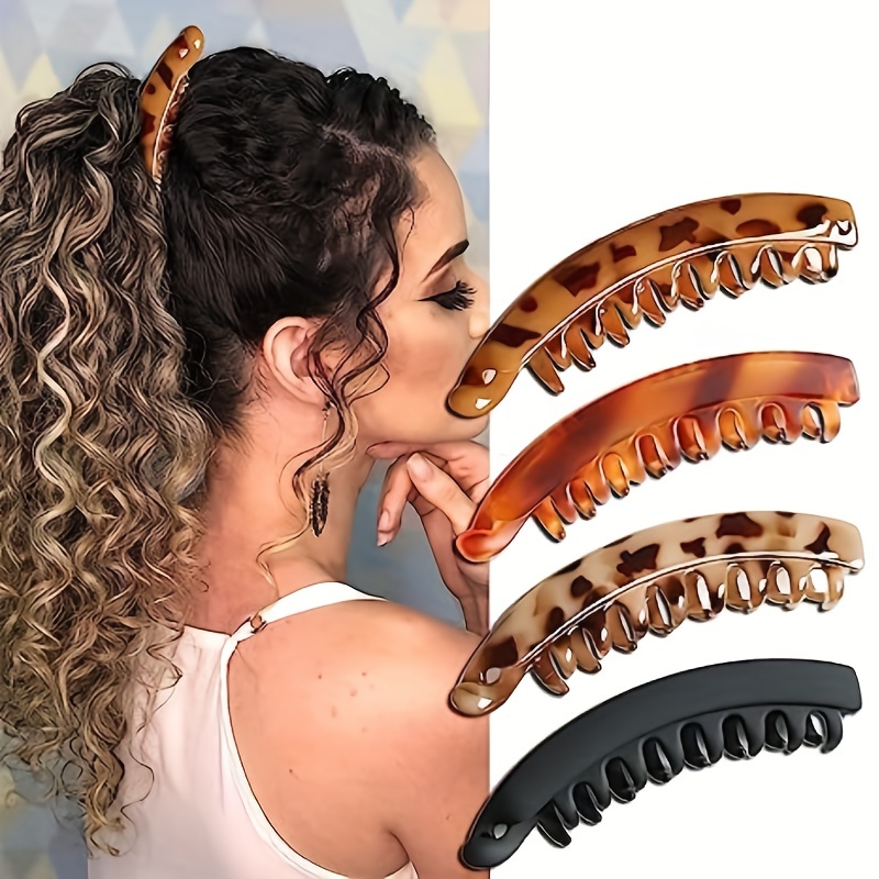 Grampo de cabelo de banana fosco em forma de peixe grampo de cabelo rabo de cavalo bandana para mulheres acessórios de cabelo grampos de torção presilhas headwear