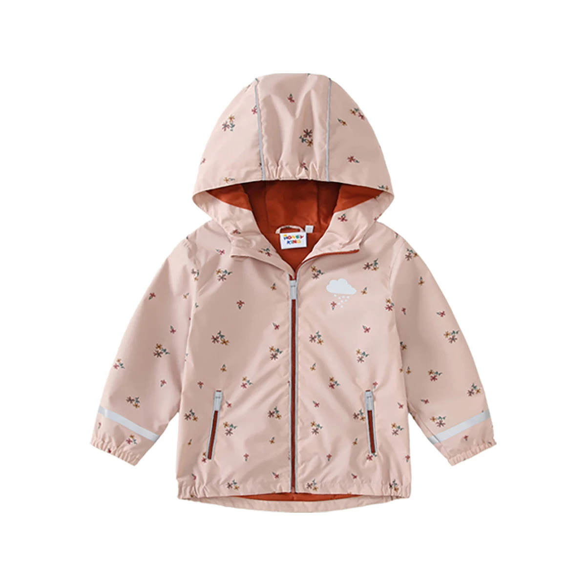 HONEYKING Softshell Jacket สําหรับเด็กกันน้ํา Hooded ขนแกะสําหรับทารกเด็กวัยหัดเดินเสื้อกันฝนเสื้อผ้าเด็กสําหรับสาว