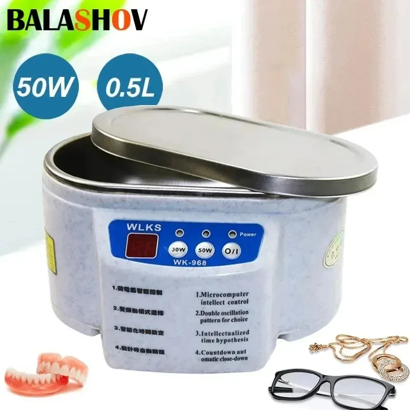 Pulitore ad ultrasuoni 30/50W Sonicator Bath 40Khz Degas per orologi lenti a contatto occhiali dentiera denti rasoio elettrico per trucco