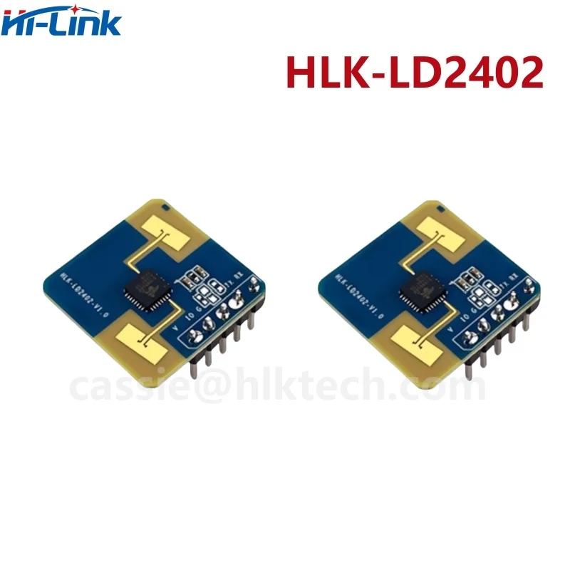 Hi-Link HLK-LD2402 24G Статическое обнаружение присутствия человеческого тела 7 м Датчик миллиметровой волны AIoT Радарный модуль Интерфейсы GPIO и UART