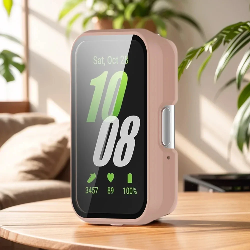 Capa protetora para smartwatch, capa protetora para samsung galaxy fit 3 SM-R390 pc com vidro temperado, anti-queda e antiarranhões