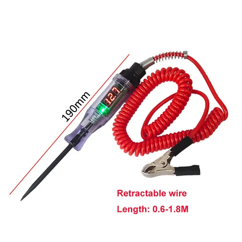 Probador de circuito de voltaje para coche y camión, herramientas automáticas de 3V, 6V, 12V, 24V, 36V, sonda de diagnóstico para coche, pluma de prueba, bombilla, pluma de polaridad para automóvil