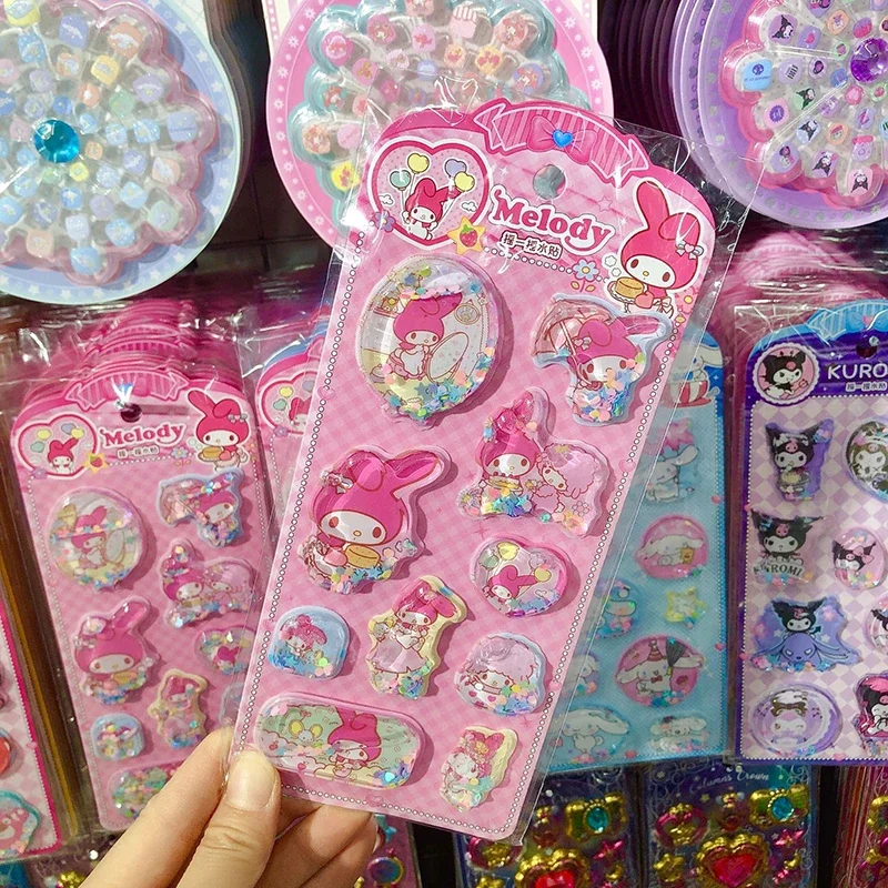 Simpatico Anime Kawaii Sanrio 3D Shake Sticker Notebook fai da te Album Diario Manuale Decorationfor Studente di scuola Cancelleria Giocattolo per bambini