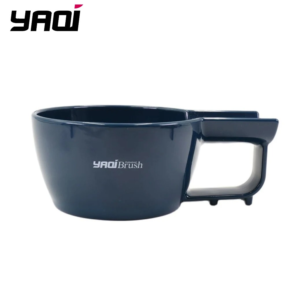 Yaqi Ciotola da barba in plastica di colore nero blu scuro di alta qualità per pennello da barba da uomo