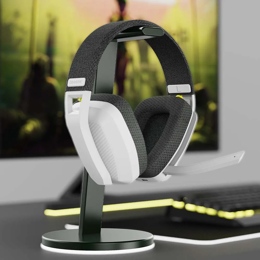 BINNUNE BW06 Cuffie da gioco wireless da 2,4 GHz con microfono per PS5 PS4 PC Mac Playstation Cuffie da gioco Bluetooth con microfono