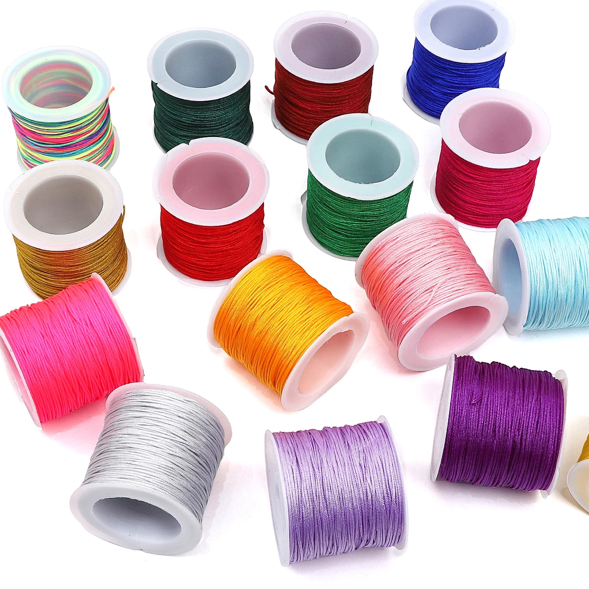 50 M/ม้วน 0.8 มม.ด้ายไนลอนจีน Knot สร้อยข้อมือ Braided String สําหรับ DIY Tassels Beading String เครื่องประดับทํา