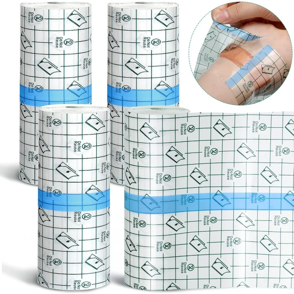 Bendaggio adesivo elasticizzato impermeabile Pellicola protettiva trasparente trasparente per medicazione Nastro per benda di copertura usa e getta per tatuaggi Doccia