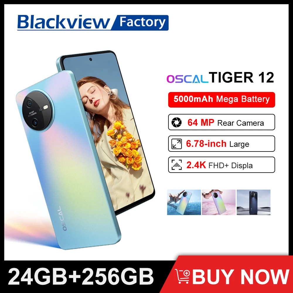 Blackview-OSCAL TIGER 12, Android 13, 8GB(8GB + 8GB de expansión) /12GB (12GB + 12GB de expansión), 256GB, cámara de 64MP, Helio G99, 6,78 pulgadas, 120Hz