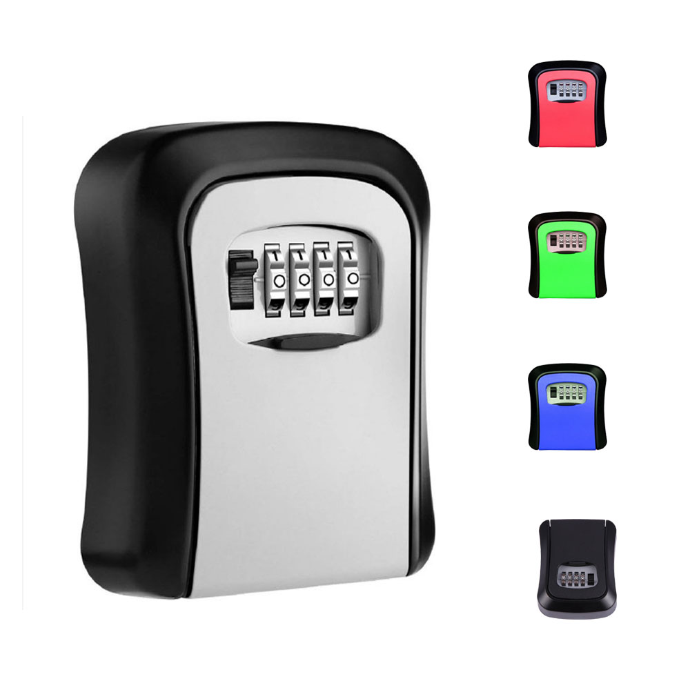 New Wall Mount Key Lock Box 4 Digit Password Code Security Lock No Key for Home Office Key Safe Secret Storage Box Organizer ﻿