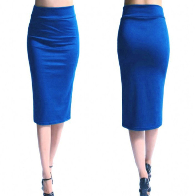 Dames Rok Bodycon Rok Kantoor Vrouw Slanke Knielengte Hoge Taille Stretch Sexy Kokerrokken Jupe Femme