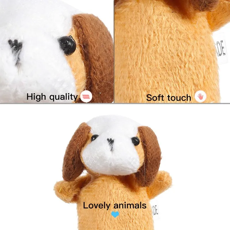 Baby Finger Puppet Plush ของเล่นการ์ตูนสัตว์ครอบครัวบทบาทเล่น Tell Story ตุ๊กตาผ้าของเล่นเพื่อการศึกษาเด็กเด็ก