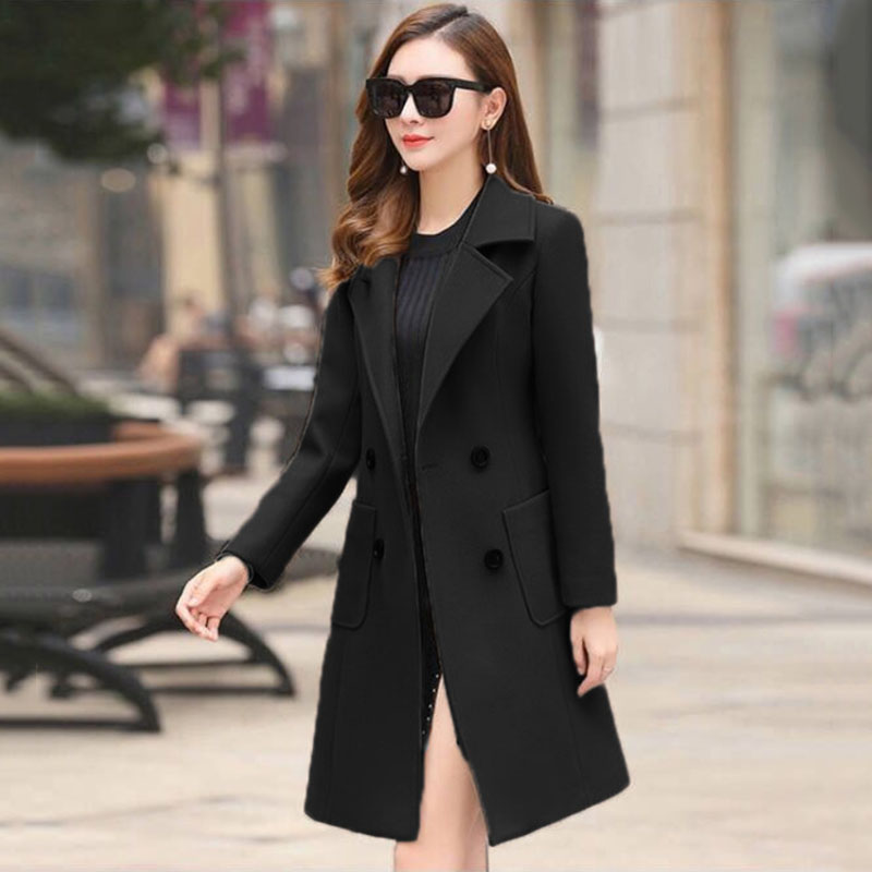 2023 neue Elegante frauen Winter Koreanische Version Plus Größe Schlank Woolen Mäntel Weibliche Mode Temperament Woolen Mantel
