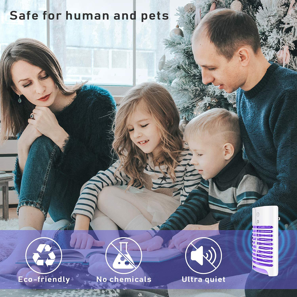 Lámpara eléctrica para mosquitos, lámpara trampa para insectos antimoscas, sin radiación, mata plagas, enchufe para UE/EE. UU./Reino Unido