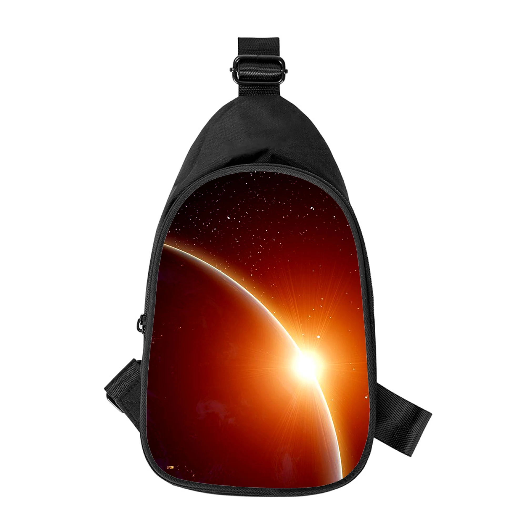 Kunst Sonne 3D-Druck neue Männer Kreuz Brusttasche diagonal Frauen Umhängetasche Ehemann Schule Hüft tasche männliche Brust packung