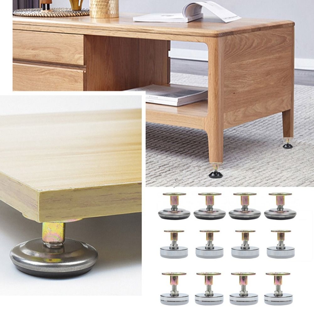 4pcs Height Adjustable Chair Leg Feet Leveling Furniture Support Mat Screw-in Base Sofa Bed Cabinet Table Floor Protector