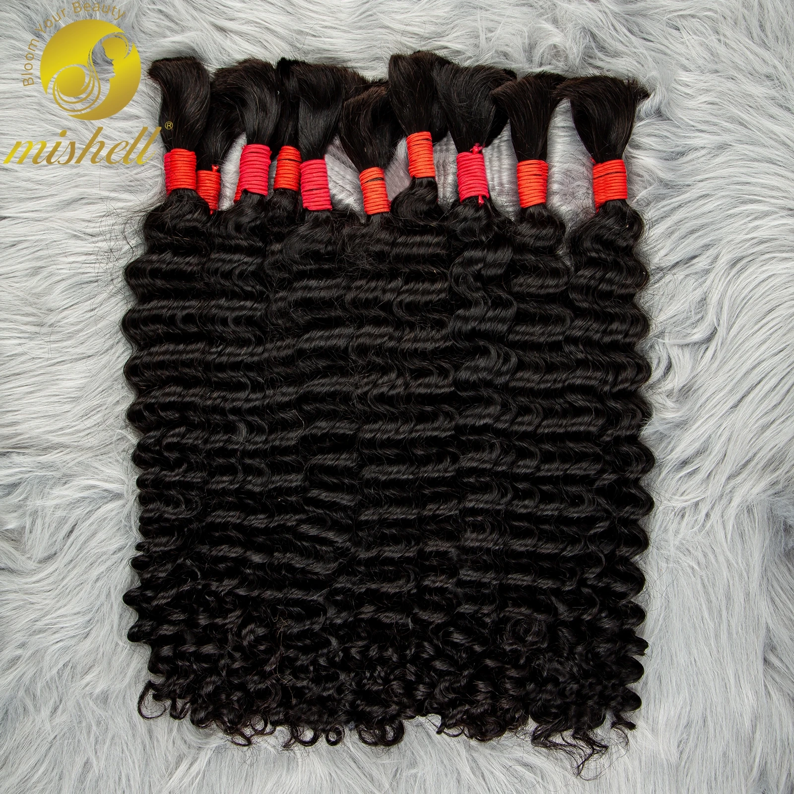 Pacotes de trança de cabelo virgem em massa de cabelo humano para extensões onda profunda onda tranças extensão de tecelagem de cabelo natural para tranças boho