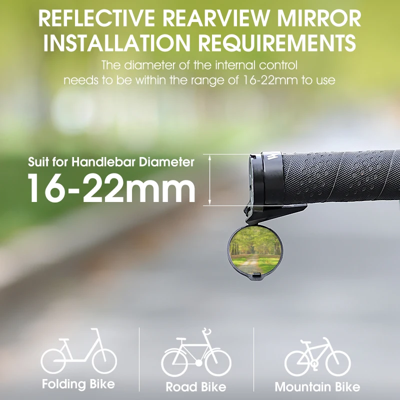 WEST RADFAHREN Fahrrad Rückspiegel Universal Einstellbare Konvexen Spiegel Drehen Lenker End Spiegel MTB Rennrad Zubehör