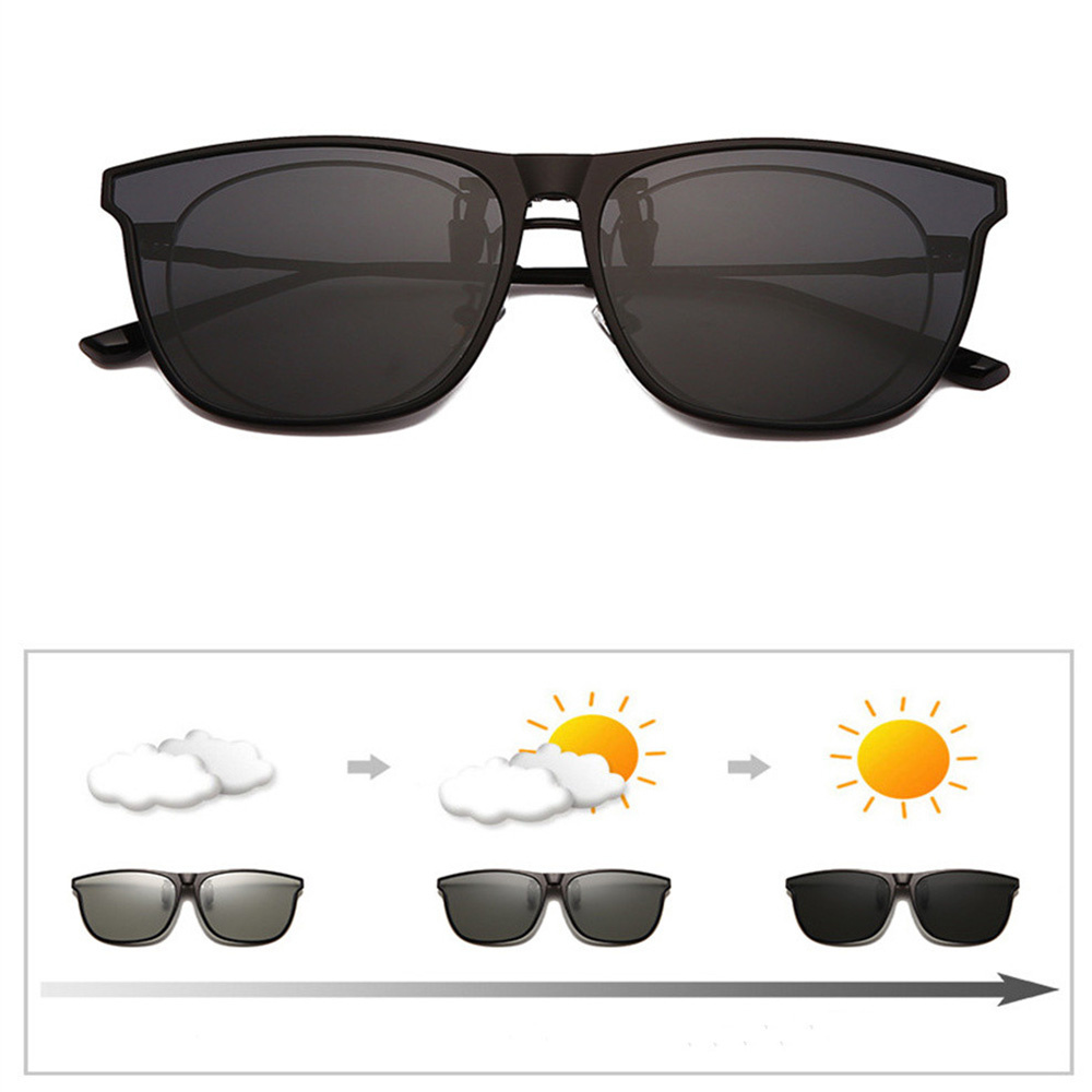 Gafas de sol con Clip para hombre y mujer, lentes de sol polarizadas que cambian de Color, fotocromáticas, Vintage, con Clip, visión nocturna, para conducir