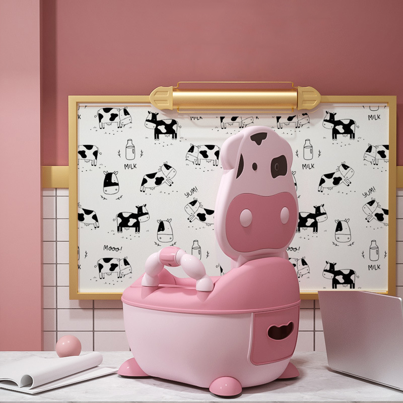 Kinder Toilette Baby Töpfchen Urinal Cartoon Kühe Design Tragbarer Toilettensitz mit Abdeckung Kleinkind Kinder Töpfchen Trainingssitz