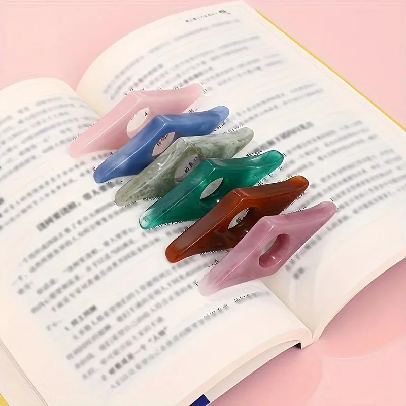 Soporte creativo para libros de pulgar de resina, ayuda para lectura y expansor, reduce la fatiga ocular, marcapáginas duradero, para estudiantes y lectores, 1 ud.