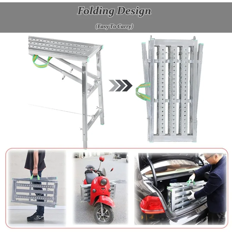 Scaffolding Equipment, Step Ladders, Portable Multipurpose Folding Scaffolding Work Platform Scaffold Tower Ladder Stool Bench