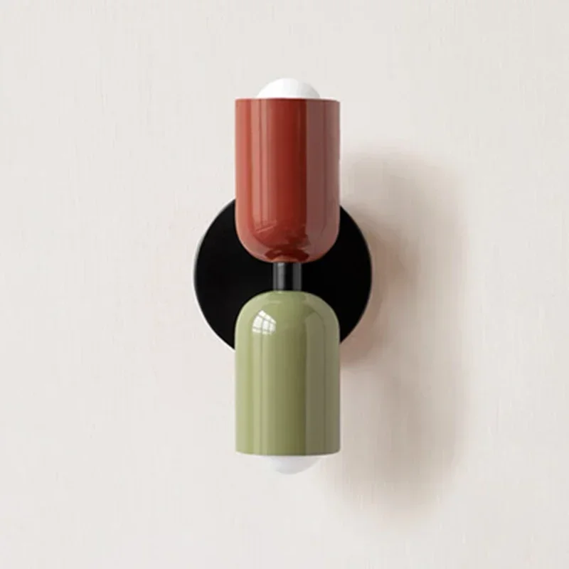Colorido lâmpada de parede cabeceira nordic sala estar corredor luz parede quarto das crianças macaron casa decoração interior lâmpada