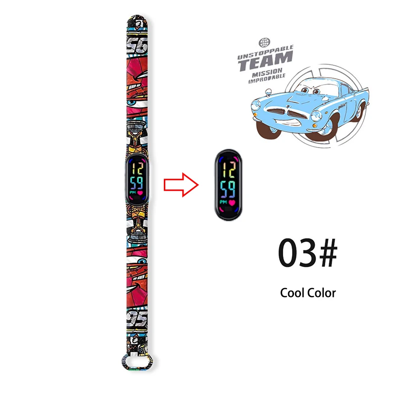 Disney carros crianças relógios meninos à prova dwaterproof água tela de toque relógio para crianças à prova dwaterproof água relógio digital pulseira presente requintado