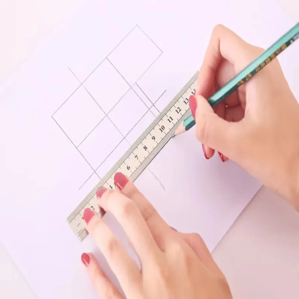 Strumento di misurazione righello dritto in acciaio inossidabile con scala a doppio lato da 15-30 cm per studenti, cancelleria scolastica, regalo per bambini