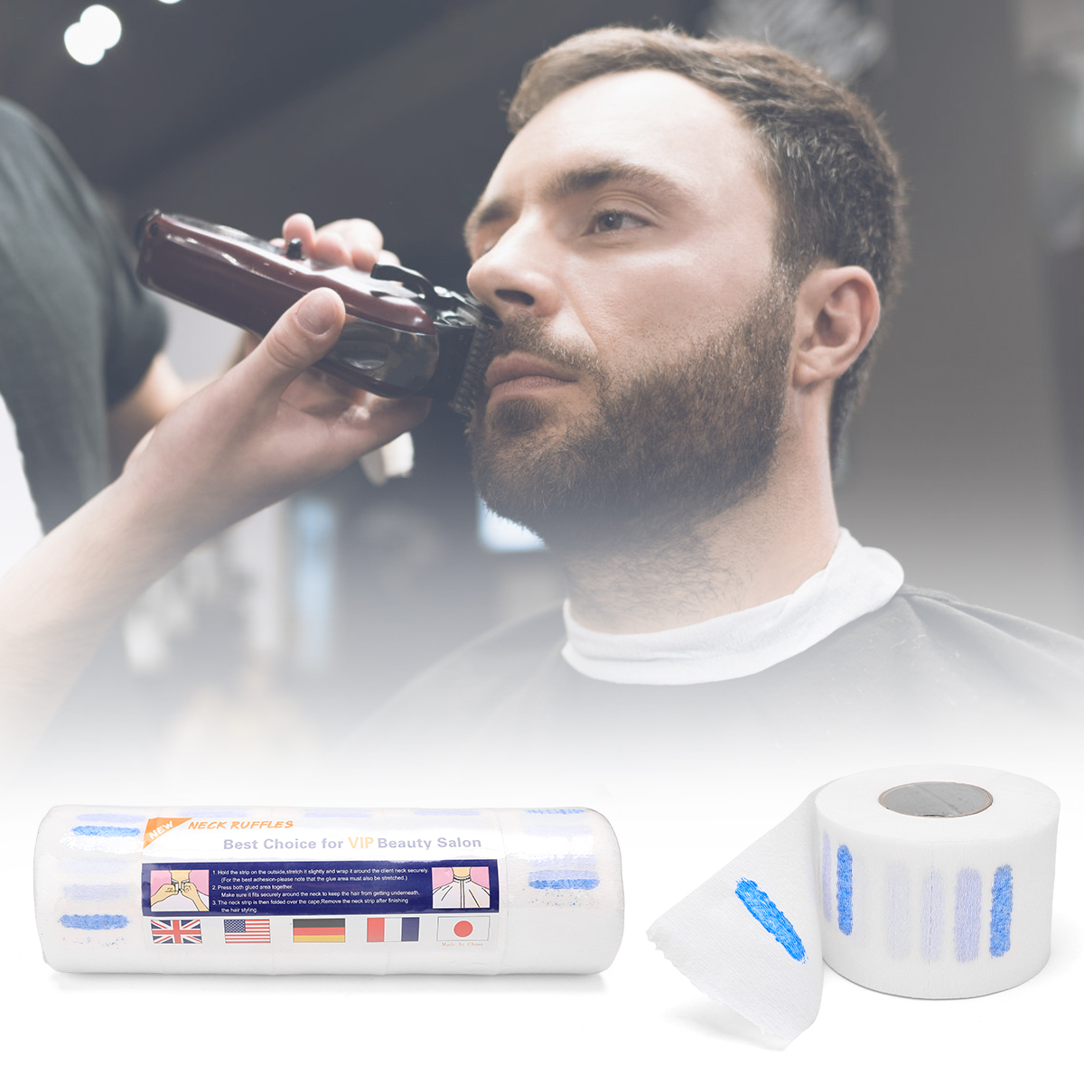 Cuello de corte de pelo profesional, Collar de peluquería desechable, capa de corte de pelo que cubre el cuello, rollo de papel, envoltura de corte, accesorio delantal