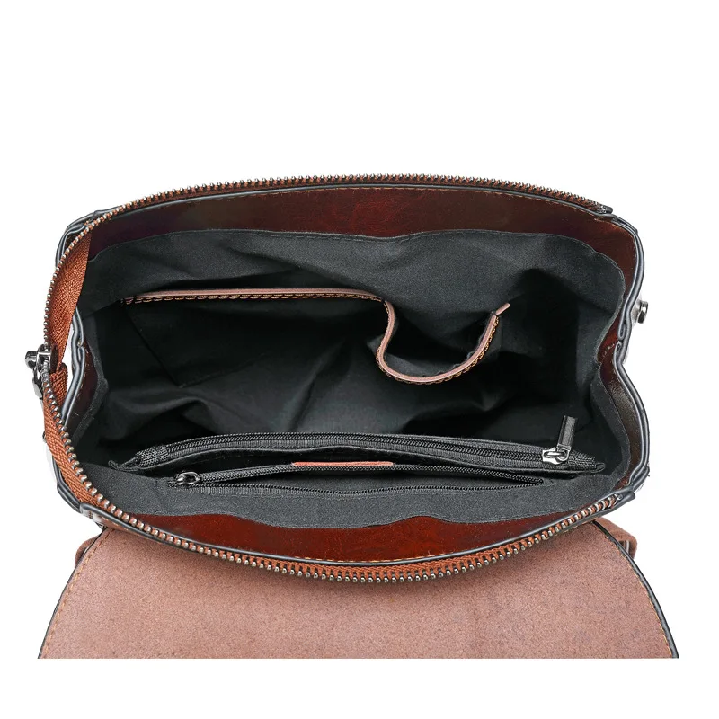 Zaino da donna Borsa a tracolla a tracolla Borsa a tracolla per laptop in vera pelle per ragazze da scuola femminile in pelle naturale
